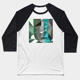 Persian Green Abstract Low Polygon Background Baseball T-Shirt